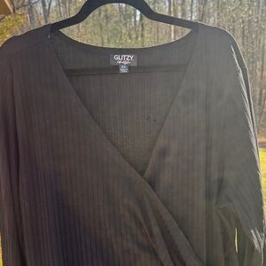 Glitzy Girlz 5x Black Wrap Top